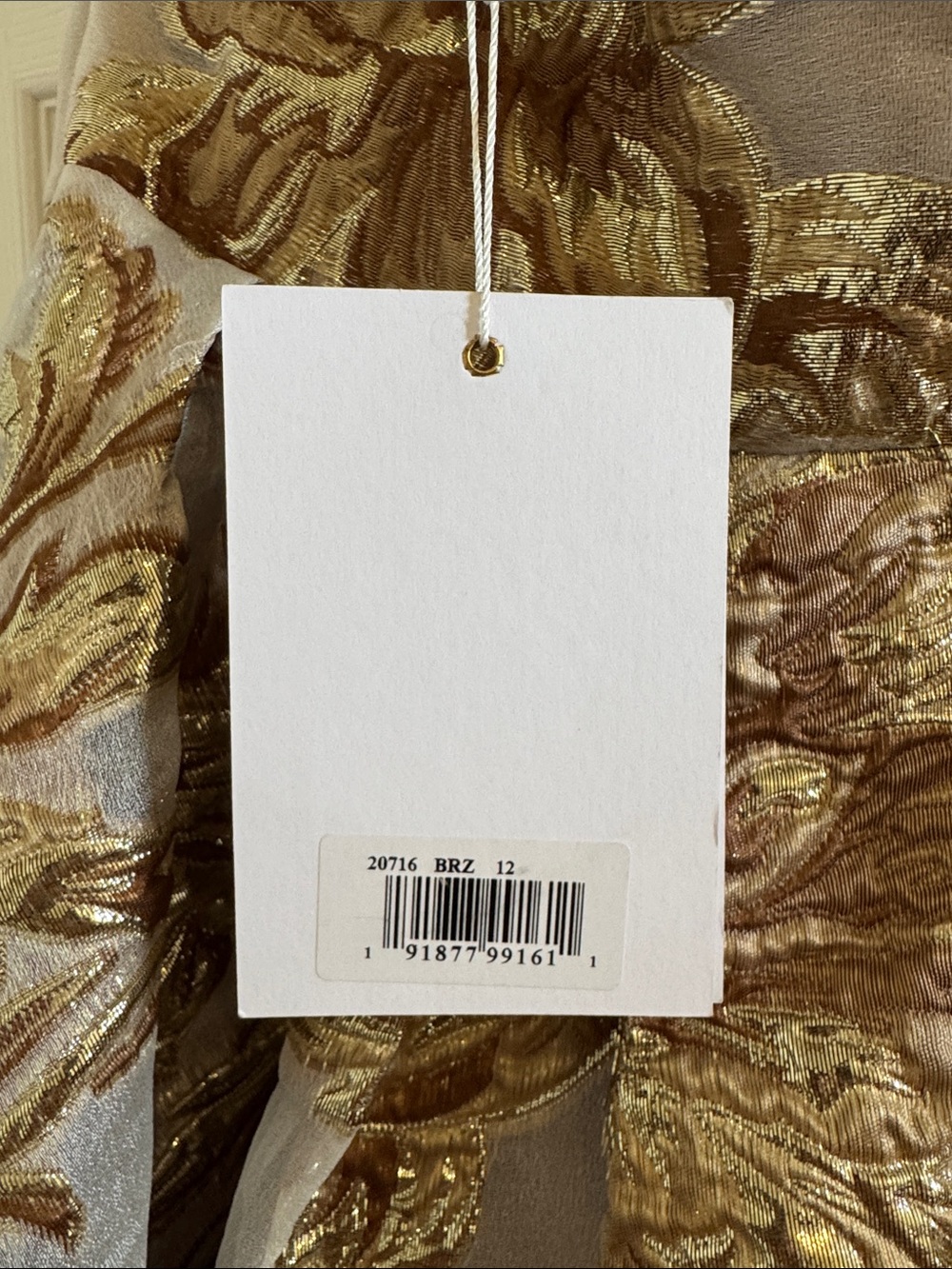 Mac Duggal 20716 Gold Strapless Brocade Midi Dress with Pockets Size 12 NWT - Picture 13 of 13
